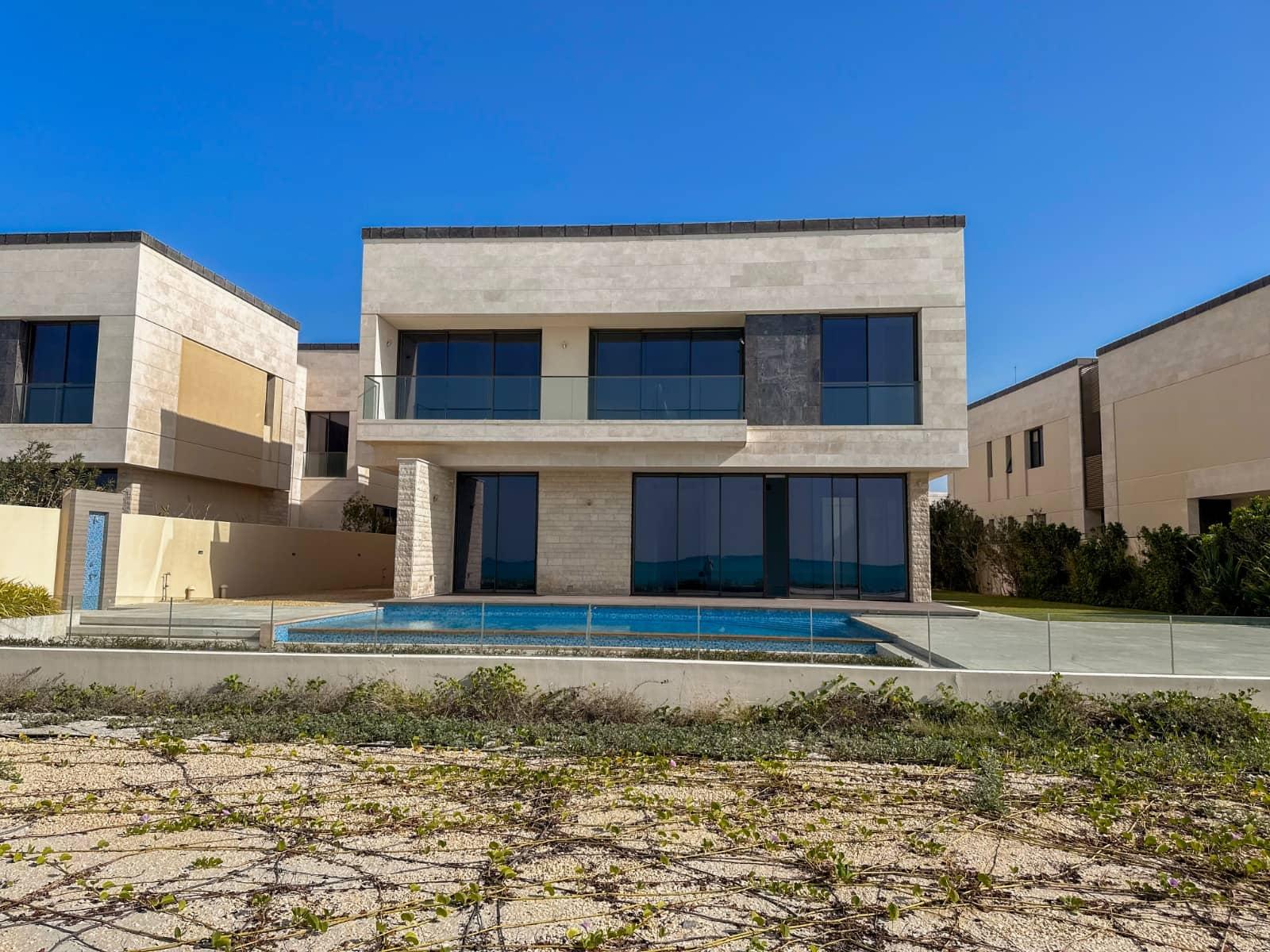 Aerial view of Hidd Al Saadiyat beachfront villas on Saadiyat Island Abu Dhabi